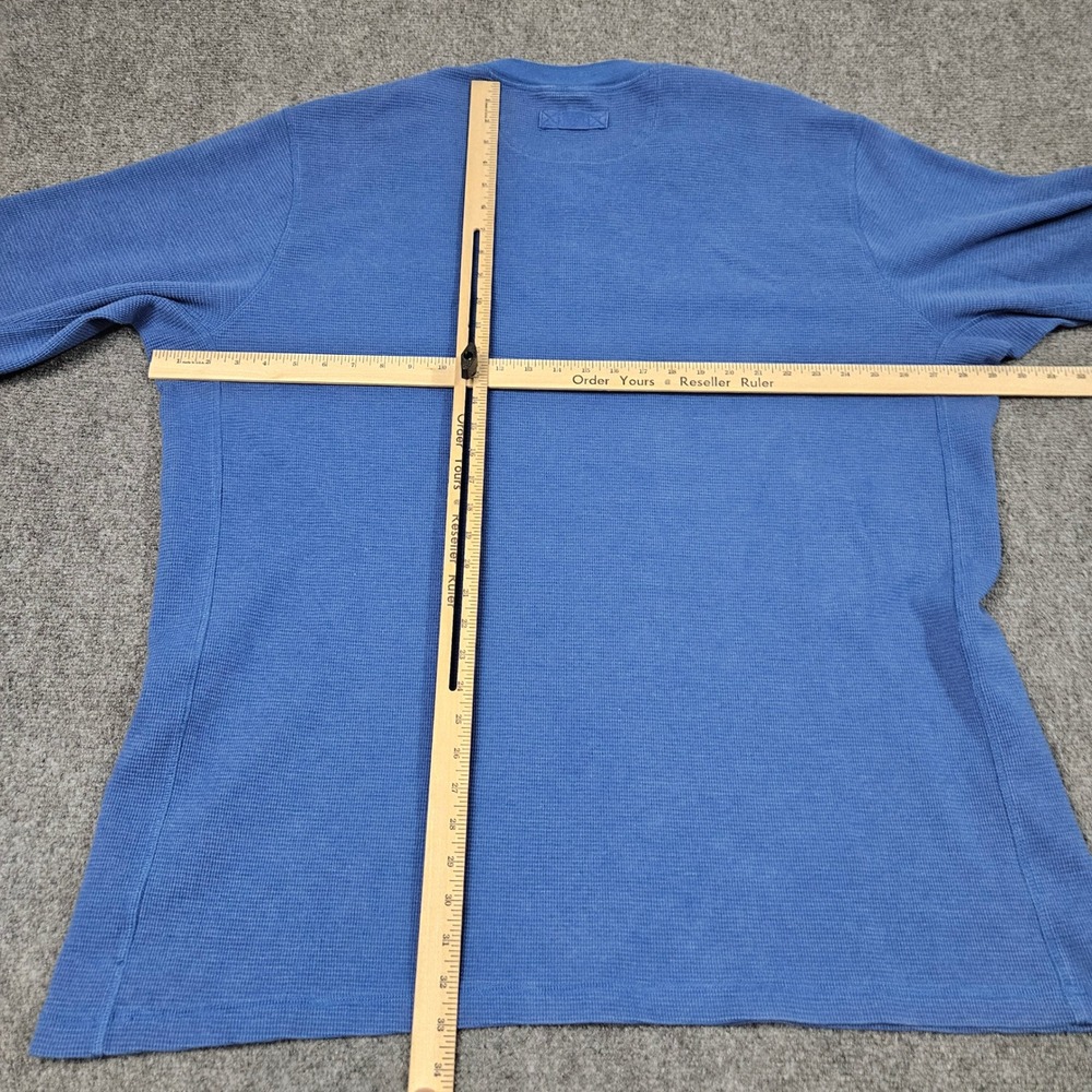 Duluth Trading‎ Co Henley Shirt 3XL Blue Waffle Knit Long Sleeve Workwear Layer - Picture 4 of 6